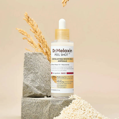 Dr. Melaxin Rice Glow Exfoliant Ampoule – 2PCS (White & Black Rice)