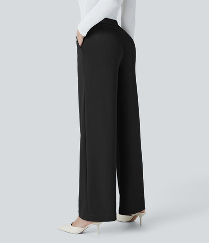 High Waisted Pocket Straight Leg Cool Touch Work Pants